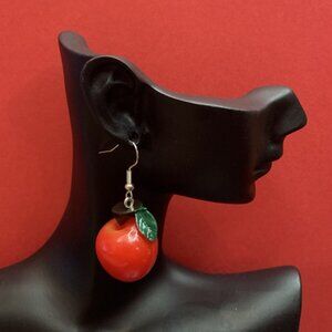 Apple Earring, Fruit Earring, Teacher Earring, Educator Earring, Gift Idea, Food